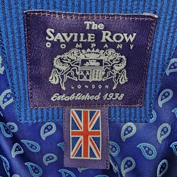 Savile Row Brixton Navy Blue Two Button Peak Lapel Jacket, Men's 40L NWT - Picture 12 of 16